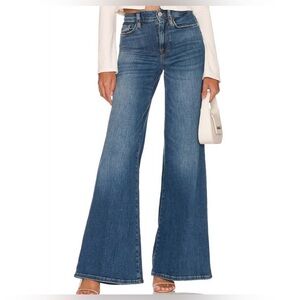 Frame Le Pixie Palazzo Jeans in Crosslane Wash Wide Leg High Rise Petite Length